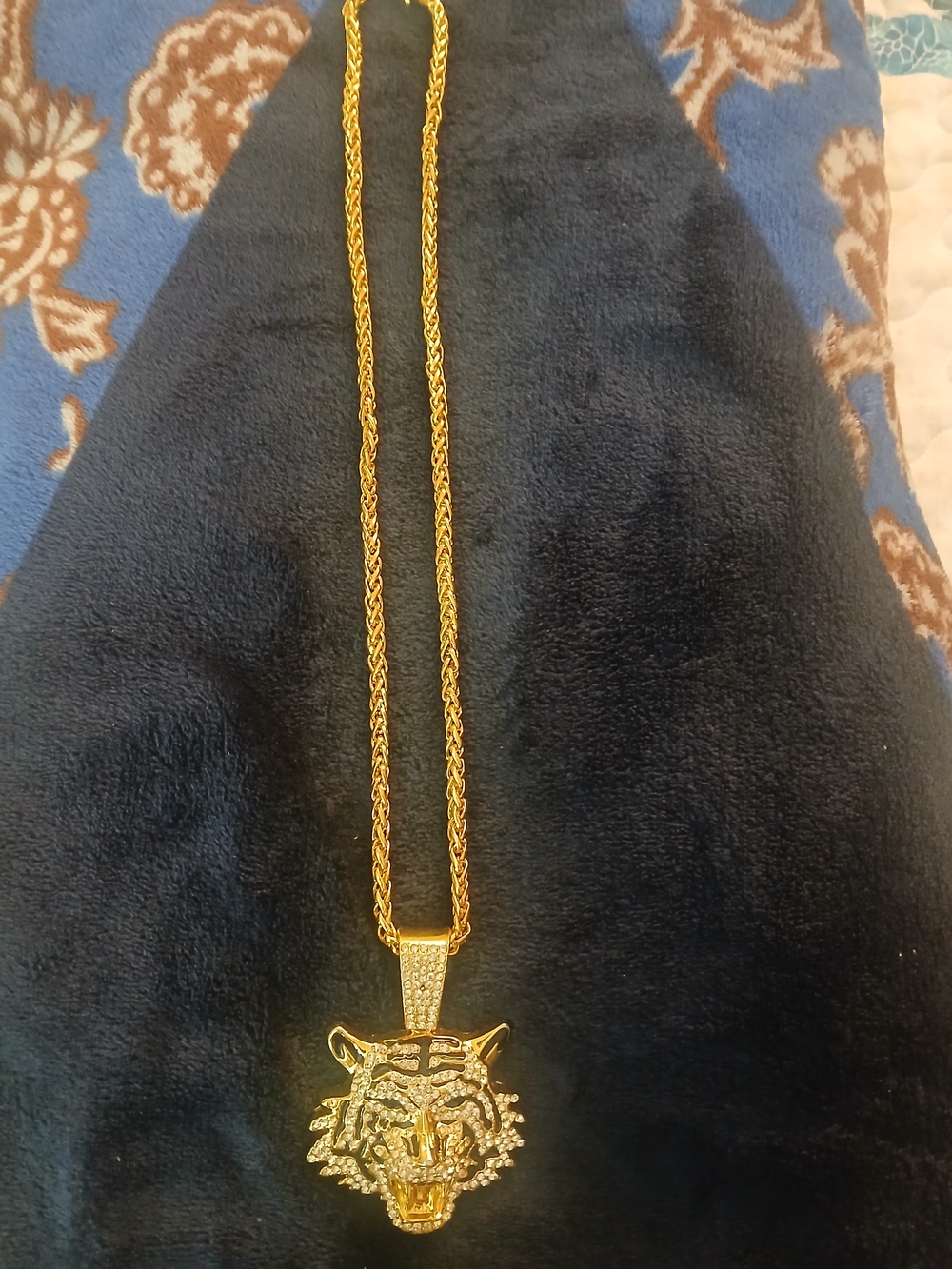 Gold Tiger Head Pendant Necklace - Women Jewelry